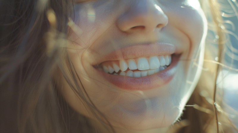 A Woman Smiling Confidently, Showing Off Her Healthy Teeth and Gums