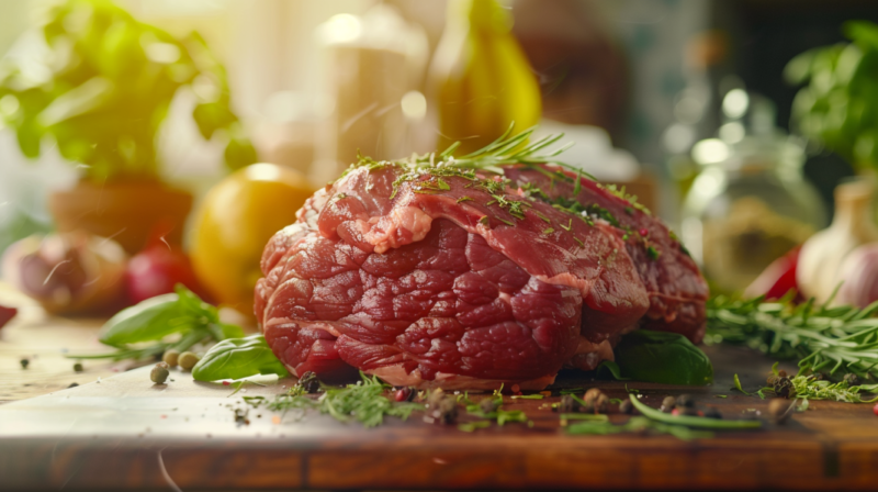 Organic Meat Cuts Displayed on A Kitchen Table